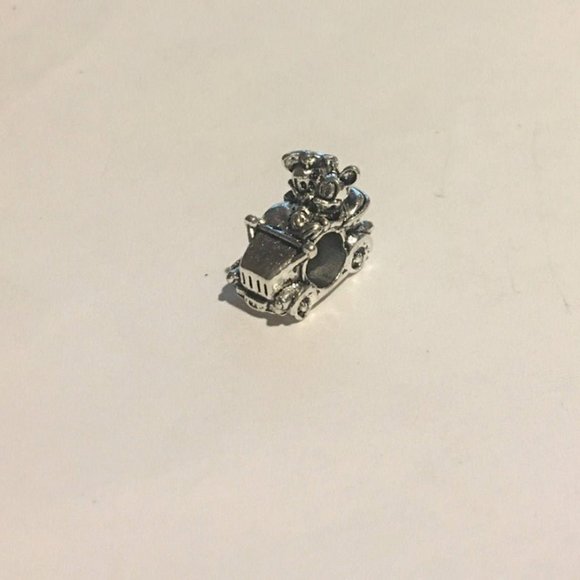 Mickey and Minnie Mouse Driving in Car Charm 925 Silver - Picture 2 of 2